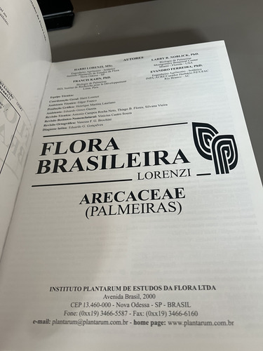 Flora Brasileira: Arecaceae (palmeiras), De Harri Lorenzi. Editorial Instituto Plantarum, Tapa Dura, Edición 1 En Português, 2010 (Usado)