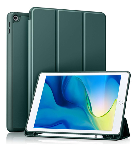 Funda Para iPad 10.2 Akkerds 9na/8va/7ma Gen Tpu Suave/verde