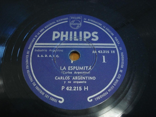 Pasta Carlos Argentino Su Orquesta Philips C69