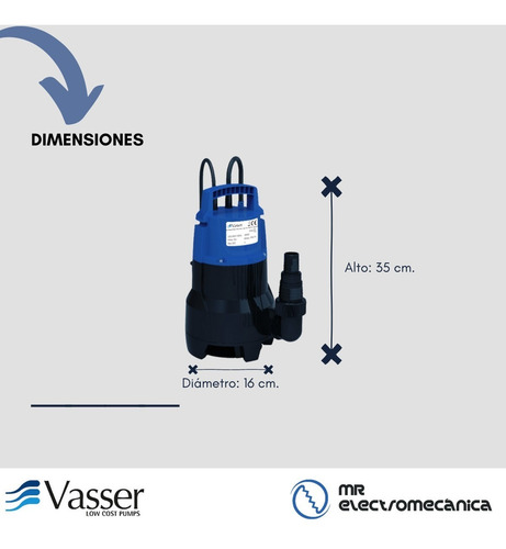 Bomba Desagote Pileta Agua Sucia De400ps Vasser Motorarg