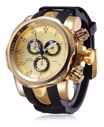 Relógio Masculino Original Amuda Venom Dourado Black Grande