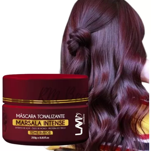 Máscara Tonalizante 250g Pigmentante Ativadora de Tons Cabelo Marsala