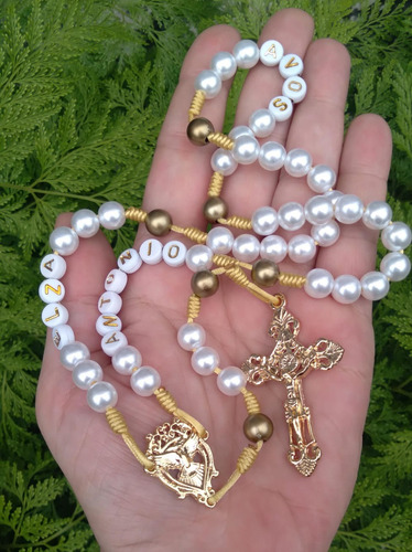 Terço Divino Espírito Santo Personalizado C Nome Cor Diversa