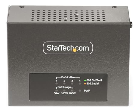 Pack De Injector Poe++ Startech.com 4-puertos 1g Ethernet