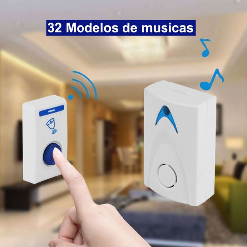 It-Blue SD-175A Campainha Residencial Wireless sem Fio Resistente Água Wifi Branco