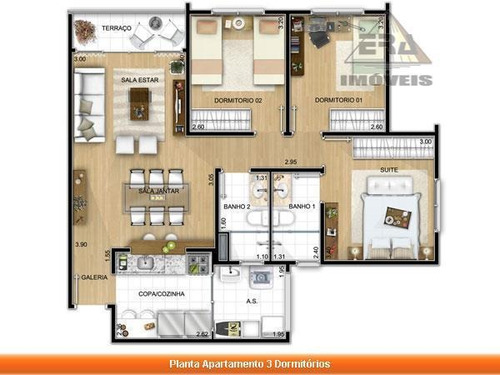 Apartamento Com 3 Dormitórios À Venda, 78 M² Por R$ 580.000,00 - Jardim Renata - Arujá/sp - Ap0369