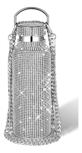 Botella Diamantes Con Cadena Acero Inox 750ml