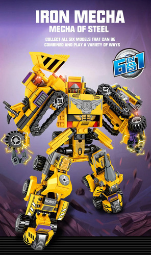 Juego De Bloques De Construcción Robóticos 6 En 1: Juguetes