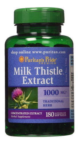 Milk Thistle 1000mg 180 Softgels Cardo Mariano Silimarina