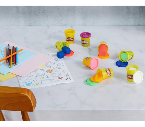 Massinha Play Doh Kit Com 8 Potes Hasbro Cores Variadas