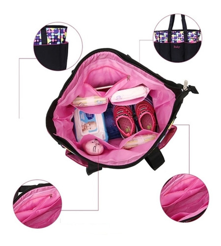 Imagem 2 de 5 de Kit Bolsa Maternidade 5 Em 1 Com Trocador E Porta Mamadeira