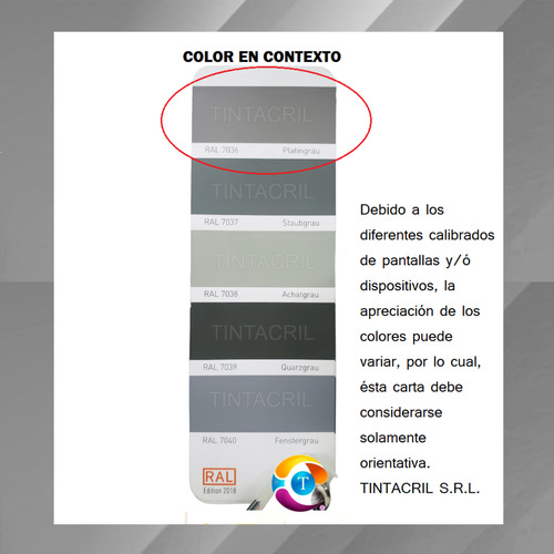Esmalte Sintético Ral 7036 X 3.6 Lts. Gris Platino Brillante