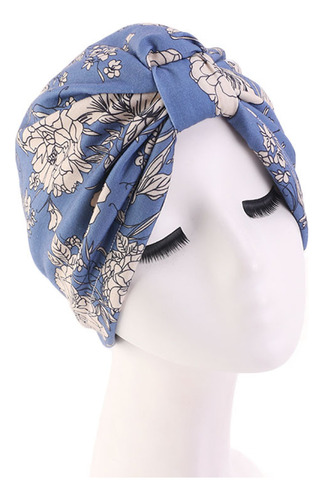 Gorro Turbante De Estilo Nacional Beige Con Forro De Satén