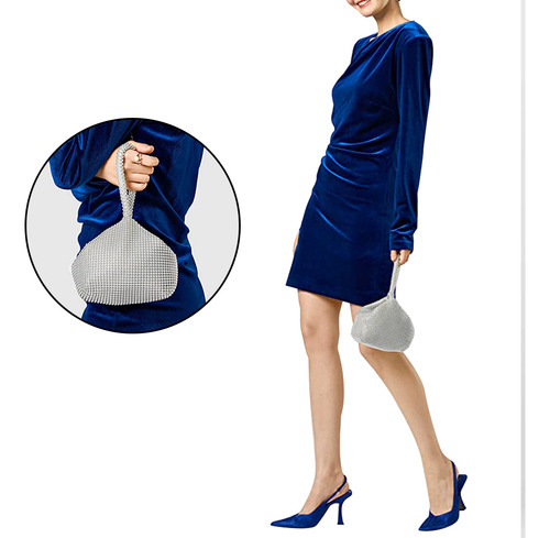 Bolso De Mano Triángulo De Noche Con Cristales Para Mujer