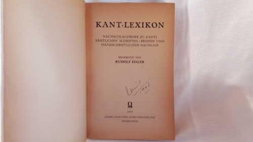 Imagen 4 de 9 de Kant Lexikon Editado Por Rudolf Eisler Olms En Aleman