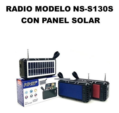 Corneta Bluetooth Radio Modelo Ns-s130s Con Panel Solar