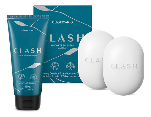 Combo Clash: Creme Pré E Pós-barba 150g + Sabonete Em Barra