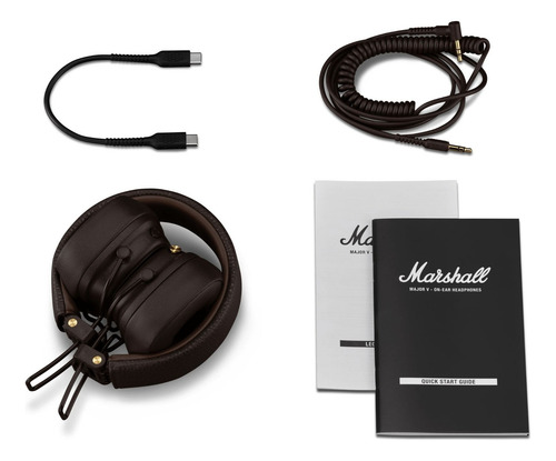 Audífonos Inalámbricos Marshall Major V Bluetooth Color Café Luz Blanco