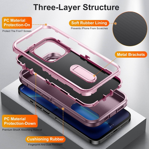 Capa Resistente 3 Em 1 Para iPhone 13 Pro Max