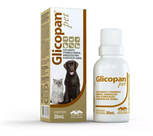 Suplemento Vitamínico Para Cães Glicopan Pet 30ml Vetnil