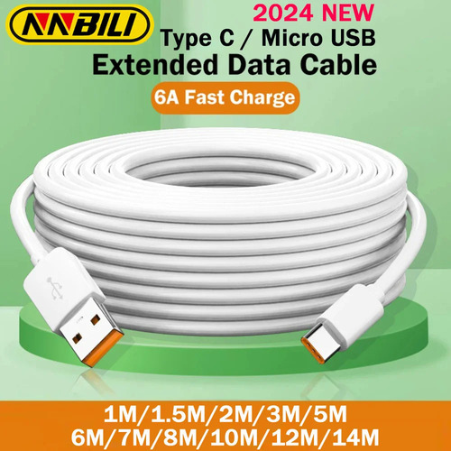 Cable 5 Metros Usb Normal A Micro Usb Alta Resistencia 5 Metros Usb / Micro Usb