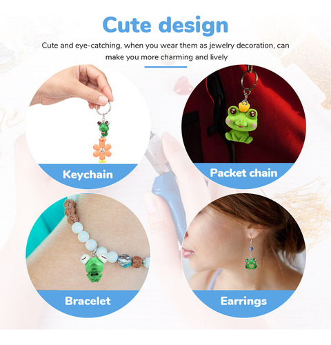48 Colgantes Con Forma De Rana Para Hacer Joyas A Granel, Bo