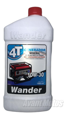 Aceite Wander P/generador Elec. 10w30 4t Mineral Avant Motos