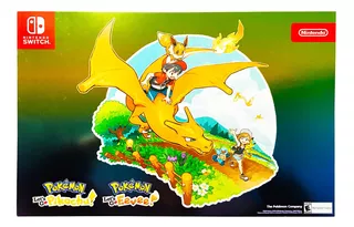 Poster Oficial Pokemon Lets Go Pikachu Eevee Nuevo Nintendo