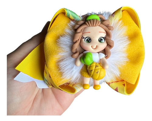 Laço De Cabelo Infantil Mirabel Encanto Menina - Tamanho G Cor Amarelo ABACAXI