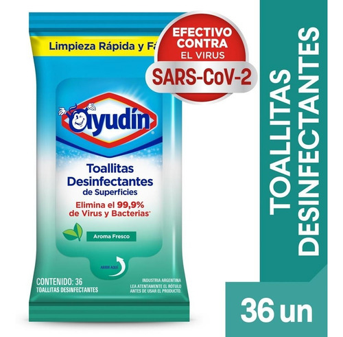 Toallitas Humedas Desinfectantes Fresco Flowpack Ayudin X36