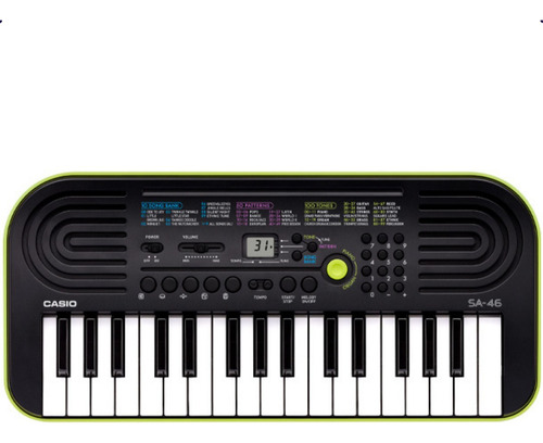 Teclado Casio Digital Musical Infantil Verde Sa-46