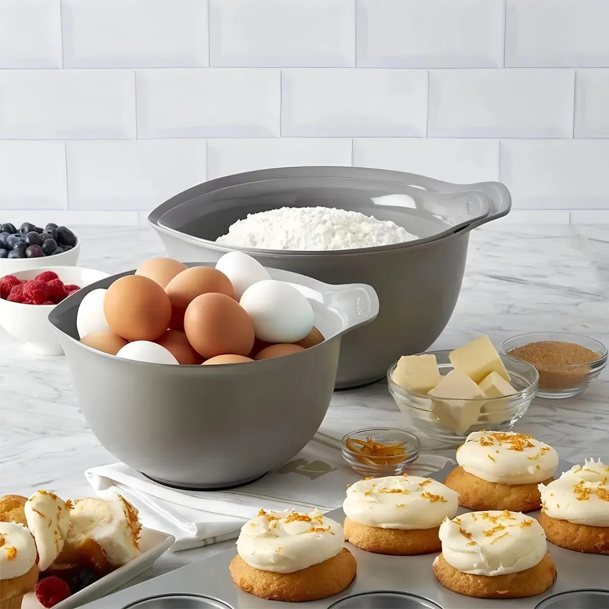 Kit De Bowls C/ 3 Tigelas Cozinha Multiuso Cinza Kitchenaid