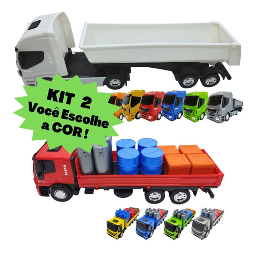 Kit 2 Brinquedos - Caminhão Basculante + Caminhão Expresso