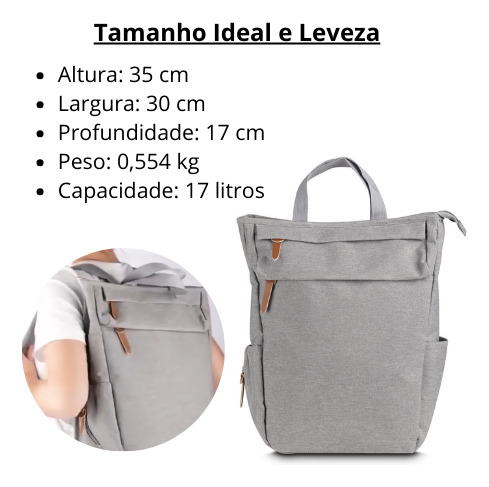 Mochila Multifuncional Poliéster Compartimento Térmico 17l