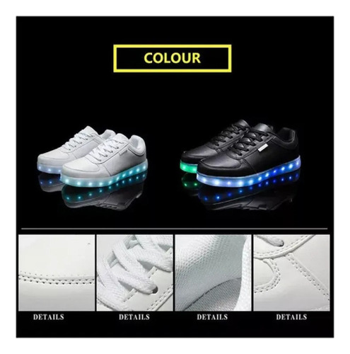 - Nuevos Zapatos Deportivos Luminosos Led Con Carga Usb