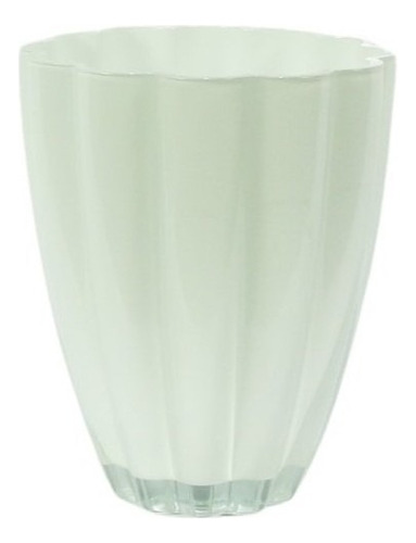 Vaso Vidro Bloom Branco Decorativo Polonês D14 A17 Liso