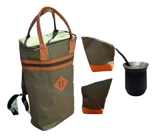 Kit Matero Juego De Mate Bolso Yerbera Azucarera Y Mate 