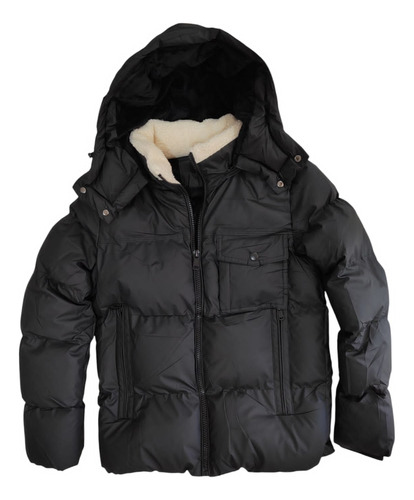 Campera De Hombre Capucha Desmontable Cuello Corderito