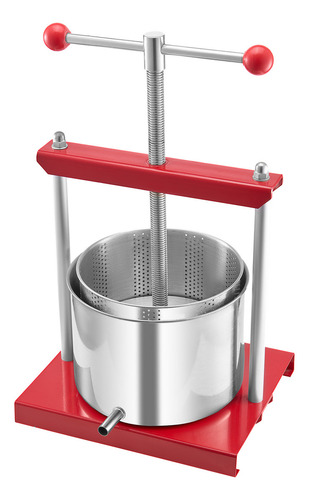 Vevor Prensa De Vino De Frutas 6 L 2 Barriles Inoxidable
