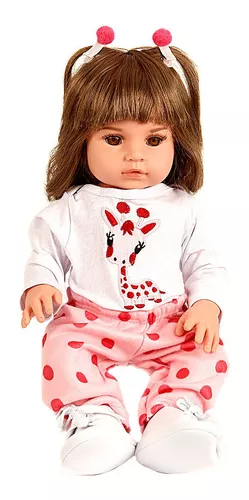 Boneca Bebê Reborn Menina Original Membros De Silicone 48 Cm