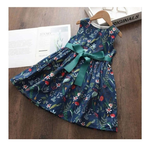 Hermoso Vestidos De Flores Verde De Verano Para Niñas  V