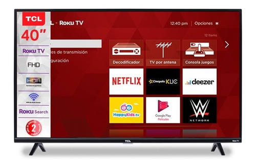 Imagen 1 de 3 de Smart Tv Pantalla Tcl Roku Led Full Hd Wifi 40 Pulgadas