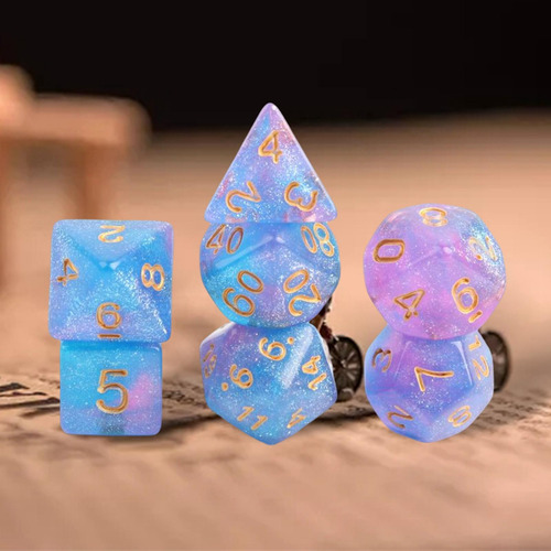 6 X 7 Uds. Juego De Dados Poliédricos Acrílicos J J J