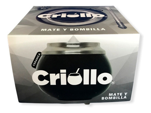 Imagen 4 de 5 de Mate Criollo De Ceramica Cimarron Bombilla En Caja 4 Colores
