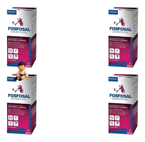 Kit Com 4 Virbac Fosfosal 100 Ml