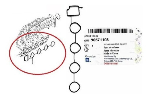 Empacadura Múltiple Admisión Gm Chevrolet Spark 