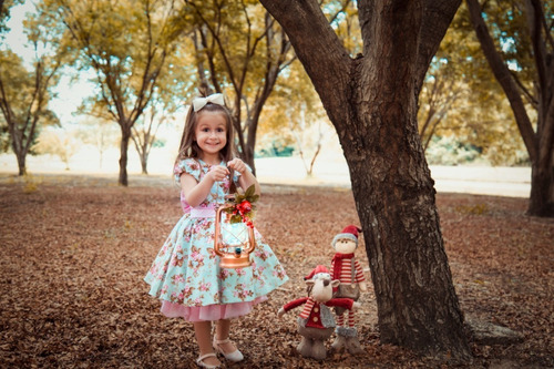 Vestido Infantil Com Laço Nas Costas