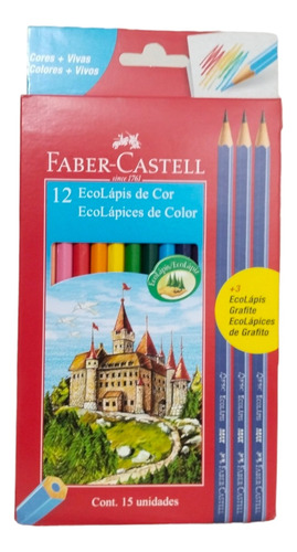 Lápices De 12 Colores Faber-castell Y 3 Lápices De Grafito