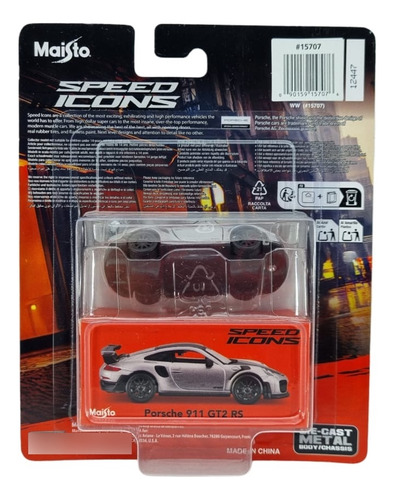 Porsche 911 Gt2 Rs Esc. 1:64 Speed Icons Maisto Plateado