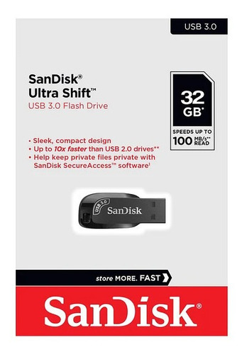 Imagen 2 de 4 de Pen Drive Sandisk Ultra Shift Usb3.0 32gb 100mb/s*